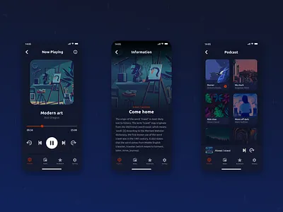 Podcast Mobile App apple clean ui creative design discover flat interface minimalism mobile music app pantone pastel podcast sketch social ui ui trend uidesign ux uxui