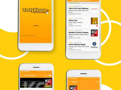 TastyKhana mobile app mobile app design mobile design mobile ui portfolio queppelin