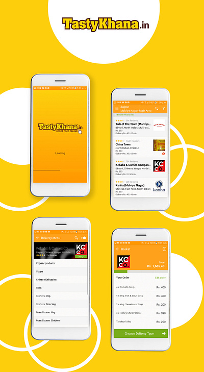 TastyKhana mobile app mobile app design mobile design mobile ui portfolio queppelin