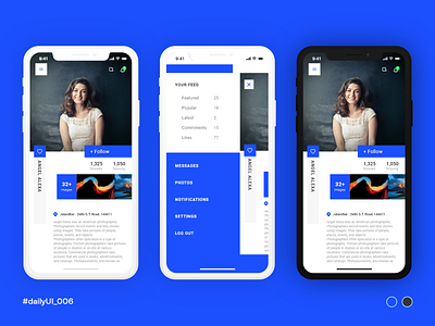 Angel Alexa User Profile Design challenge accepted clean design concept design daily 100 challenge dailyui006 dailyuichallenge dailyuiuxpost designgoal interactive design mobile app design newideation socialmediapost solid color uidesign uiinspirations userfriendly userprofile userstisfection uxresearch xd design