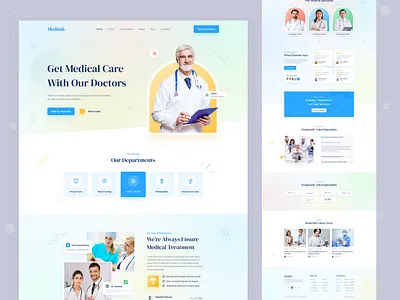Medinik | Medical Healthcare Service Website Landing Page - v4 branding consultant consultation creative creative design devignedge doctor landing page landingpage medical mhmanik02 online health ui design uidesign uiux web header webdesign website website design