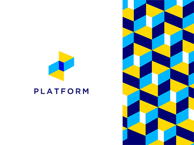 Platform abstract branding clever flat geometry icon identity logo mark minimal platform technology