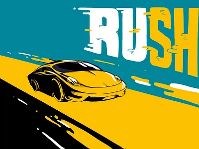 R U S H car illustraion ipad procreate procreate app road