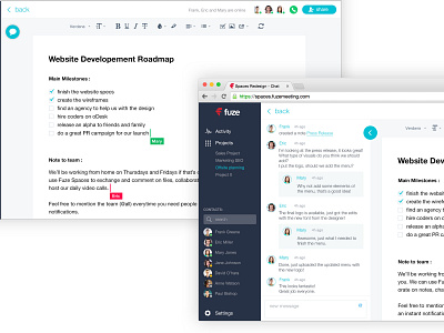 Fuze Spaces - Notes app collaboration design fuze note notes photoshop psd ui web app