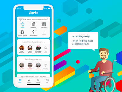 Livrit :: Mobility app app branding brazil city color de design guide interface iphone iphonex janeiro map mvp places rio startup street system ui