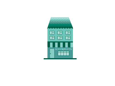 Shop eco products. A nice green house in the vector. eco house illustration products shop vector