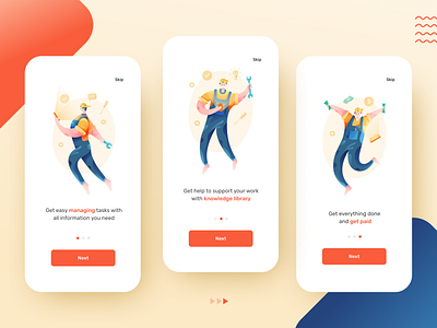 Onboarding screens for Gethings Done app dailyillustration dailyuichallenge digital illustration dribbble flatdesign flatillustration illustration illustrationdaily mobile app mobile app design mobile design technician ui ux uidesign uiinspiration uitrends uiuxsupply welovedesign