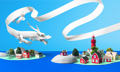 Racism in Sweden asia buildings digital dragon editorial folioart illustration landscape ollanski paper craft sculpture sweden