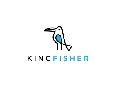 kingfisher art branding design icon illustration illustrator logo minimal vector