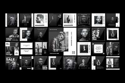 THE BLACK ONE - Instagram PowerPoint Template agency business clean creative fashion feed igfeed innovative instagram instagramfeed instagramtemplate modern organisation powerpoint presentation template unique