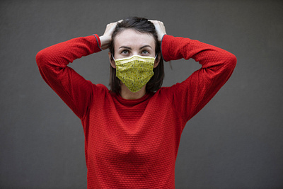 Mask Mockup With Young Woman in Red Sweater [Free PSD] download face mask free free download free face mask mockup free mockup free psd freebie mask mock up mockup mockup psd mockups psd