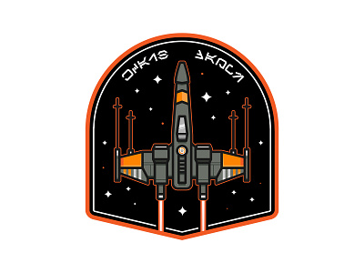 Star Wars - "Black One" X-Wing art design flat design graphic design illustration illustration art illustration design orange patch design poe dameron spaceship star wars star wars art star wars day starfighter sticker design stickers the force awakens vector vector illustration