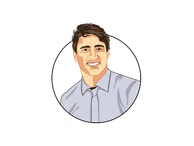 portrait illustration of justin trudeau art branding design flat icon illustration illustrator logo minimal vector
