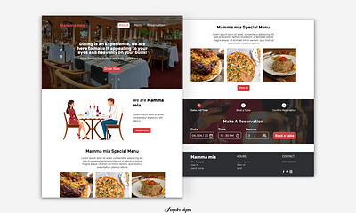 restaurant page landing page design restaurant website design