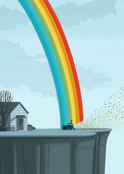 Rainbow character conceptual digital editorial folioart garden illustration landscape rainbow stephan schmitz