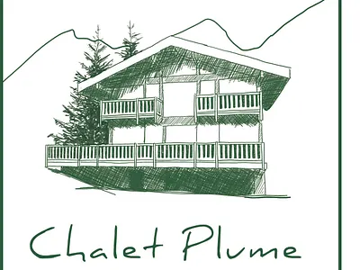 ChaletPlumeLogo design drawing icon illustration logo vector