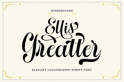 1Ellis Greatter calligraphy logo love modern modern script script script font wedding