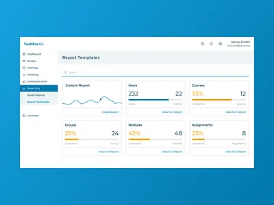 Reporting landing page dashboard dashboard ui reporting reports ui design user interface design