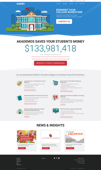 Akademos 2020 Home page v2 branding design graphic design illustration landing page typography ui ux vector website design