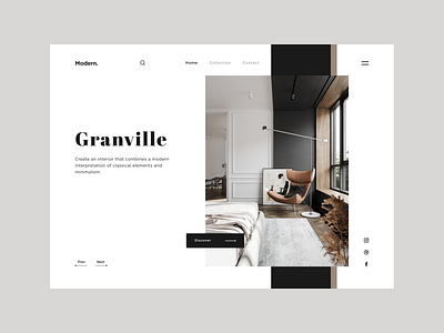 Granville. classic flat interior landing landing page minimalism web design webdesign