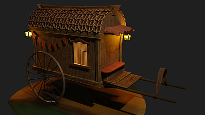 Nomad's wagon 3d art blender3d design hand drawn illustration lowpoly lowpolyart