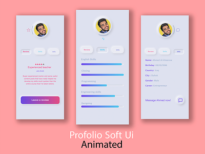 SoftUi Profolio (Interactive design) animate app concept interactive profolio