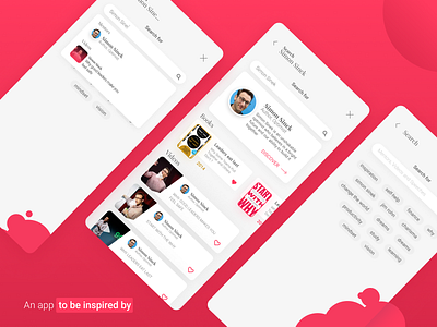 Book and Podcast Mobile UI book concept inspiration mentors mobile podcast red search search results ui