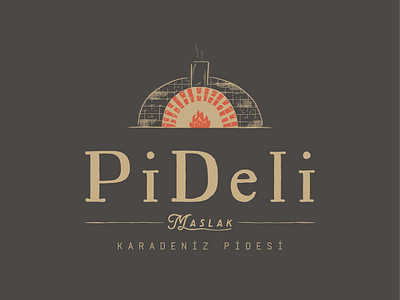 PiDeli Maslak branding design graphic design illustration istanbul karadeniz pidesi lettering logo oven pizza restaurant branding restaurant logo typography vintage wood oven