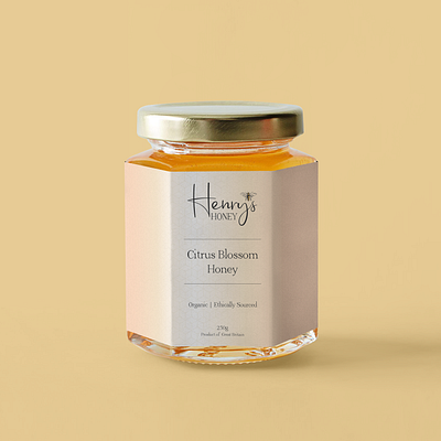 Henry's Honey Label brand design branding graphic design logo logo design packaging packaging design