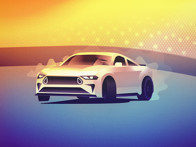Mustang RTR car cars digital drifting figma ford illustration mustang vector