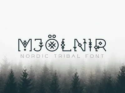 Mjölnir - Nordic Tribal Font design flyer font font fonts lettering logo nordic font nordic tribal font nordic type old poster font retro text fonts tittles font tribal font tribal fonts typeface typography viking vintage