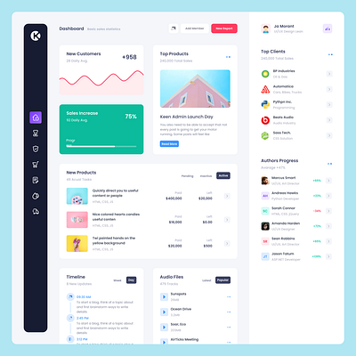 All new Keen Admin Demo admin app bootstrap chart dashboard flat graph product sidebar table ui ux wizard