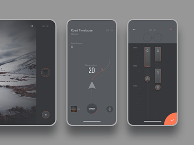 MIOPS Mobile Application dark theme dark ui dashboad design dslr mobile app photographer photography tablet app trigger ux uı