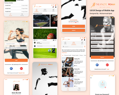 UI UX Design of Women Sports App interaction design mobile ui mockup ui ui ux uidesign ux