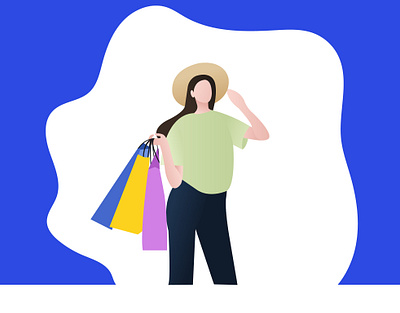 shopping branding design flat illustration vector