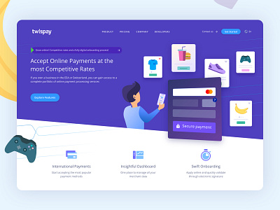 Payment Gateway - Web Design design graphic design icon illustration payment app payment gateway product design ui ux vector web web design webdesign