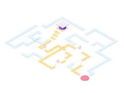 Degree Progression choice degree help illustration isometric isometric illustration path progression student university