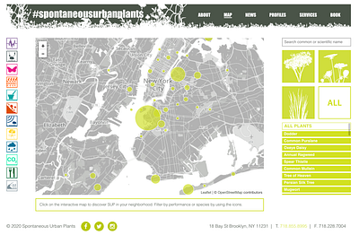 Spontaneous Urban Plants Website & Mapping Project data visualization mapping ui web