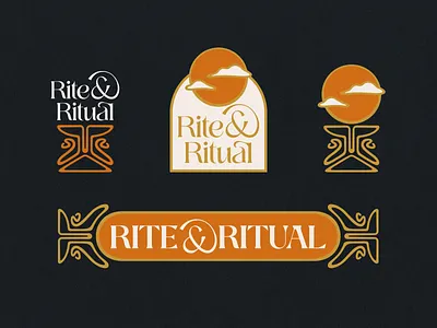 Rite & Ritual Branding | WIP 60s 70s altar art nouveau branding branding and identity cbd chalice clouds logo psychedelic retro sun vintage logo