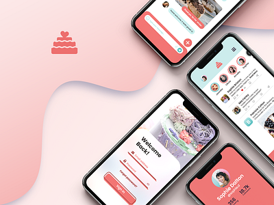 Sweet Cake App adobeillustrator adobexd app chat app cookapp creative graphicdesign photoshop prototype social media app socialmedia sweetcake uidesigner uidesigns uiux uxdesign uxdesigner xd design xddailychallenge xddailycreativechallenge