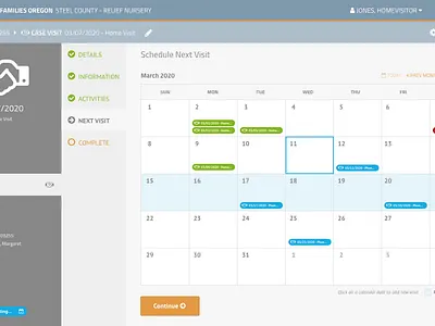 Clara Home Visit Charting Workflow ui ux web web app design