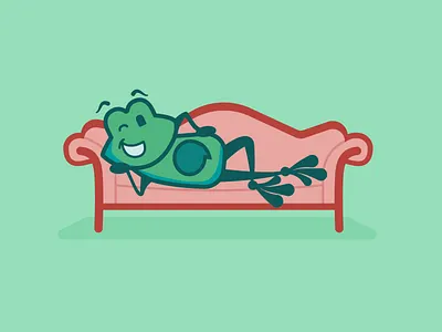 FreePBX Tango Scenes - Titanic centerfold chaise character design communication design draw me like your french girls flirt freepbx french girls frog funny how you doin illustration lounge chair mascot pose sangoma sexy titanic wink