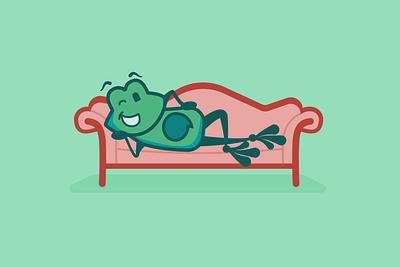FreePBX Tango Scenes - Titanic centerfold chaise character design communication design draw me like your french girls flirt freepbx french girls frog funny how you doin illustration lounge chair mascot pose sangoma sexy titanic wink