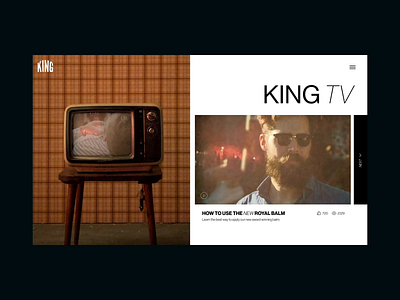 Cinemagraph UI Concept animation beard carousel cinemagraph clean design gentleman grain king mens minimal static tv ui ux video vintage web website white