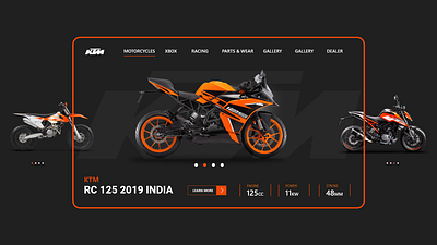 KTM Bike _Webpage Design design illustration ktm ui ux web website