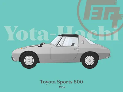 Toyota 800 Sports Illustration animation car classic car design illustration interface toyota typography ui vector