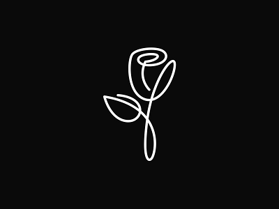 Linear Rose Logo black brand branding florist flower line logo logotype minimalism monochrome rose sale white