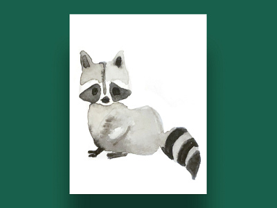 raccoon animal animals cards cards ui children children illustration digital art digital drawing digital illustration drawing forest forest animals illustration raccoon watercolor watercolour