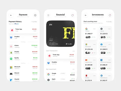 Finansial - Apps branding chart clean design finance financial management minimal money ui uiux ux