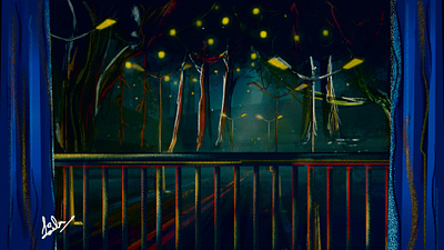 Calling of the Sodium fireflies cityscape conceptart conceptual design digital illustration digital painting digitalart environment design illustration illustrator isolation creation magical soothing